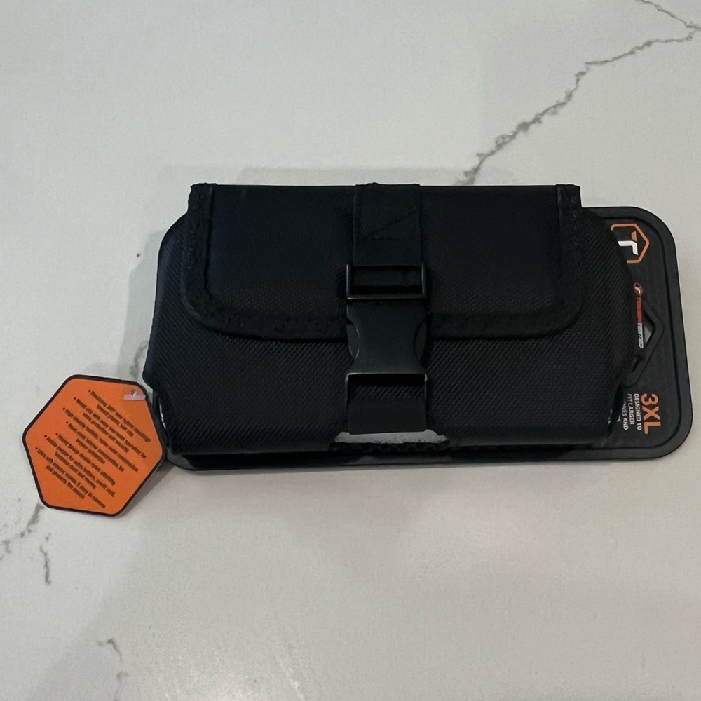 Black Universal Nylon Belt Phone Holster with Clip